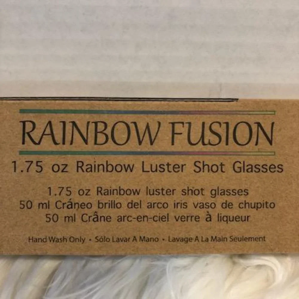 Set of 6 Rainbow Luster Skull Shot Glasses